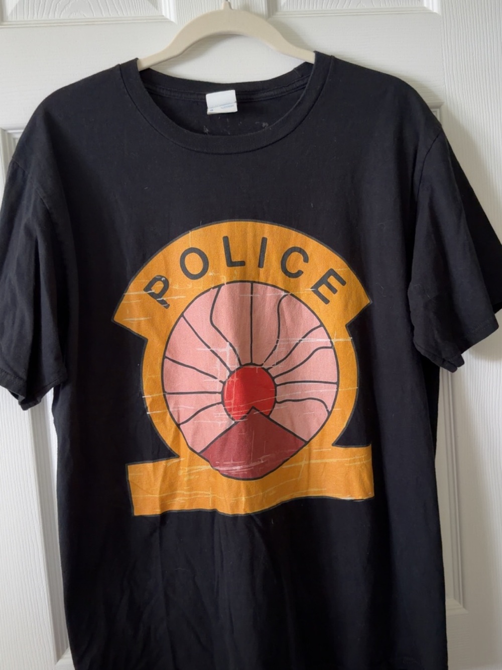 The Police Graphic Black T-Shirt with Sunset Emblem